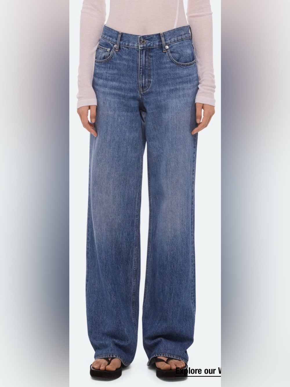 Classic Wide-Leg Women’s Jeans in Medium Blue